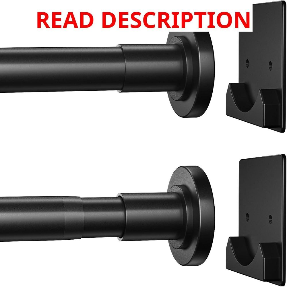 CorkLatta Matte Black Shower Curtain Rod 1"