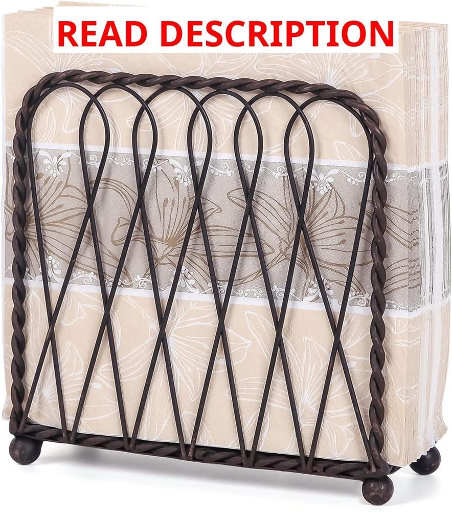 NIKKY HOME Vintage Metal Napkin Holder - Black