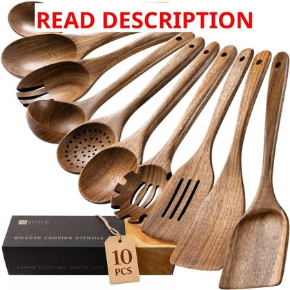 Wooden Spoons for Cooking 10-Piece Acacia Set