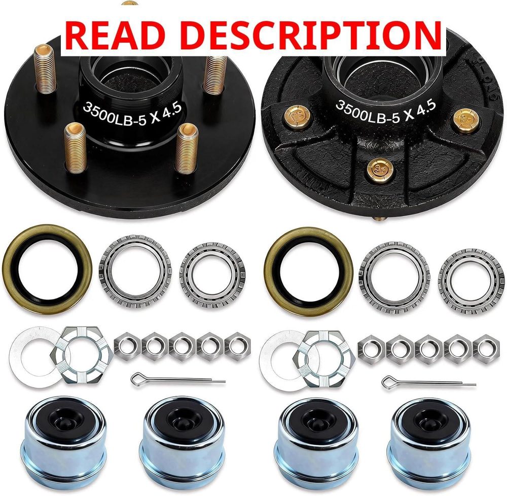 Trailer Hub Kit 5 Bolt 4.5" (2 Sets)