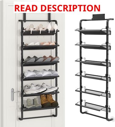 BUKFEN 6-Tier Metal Shoe Rack Over Door
