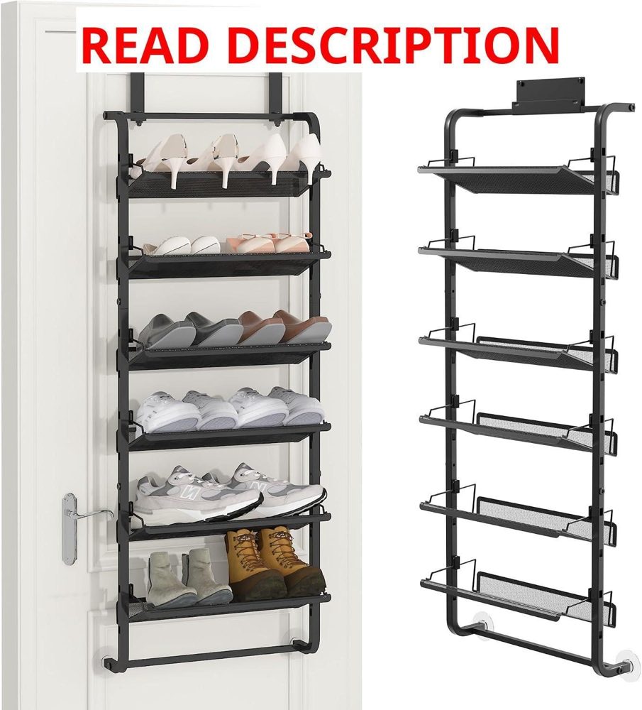 BUKFEN 6-Tier Metal Shoe Rack Over Door