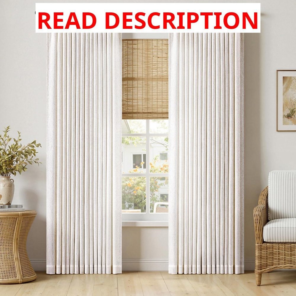 MIULEE Pinch Pleated Linen Curtains 60x96