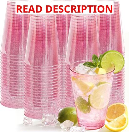 Glowserve 50-Pack 12 oz Pink Disposable Cups