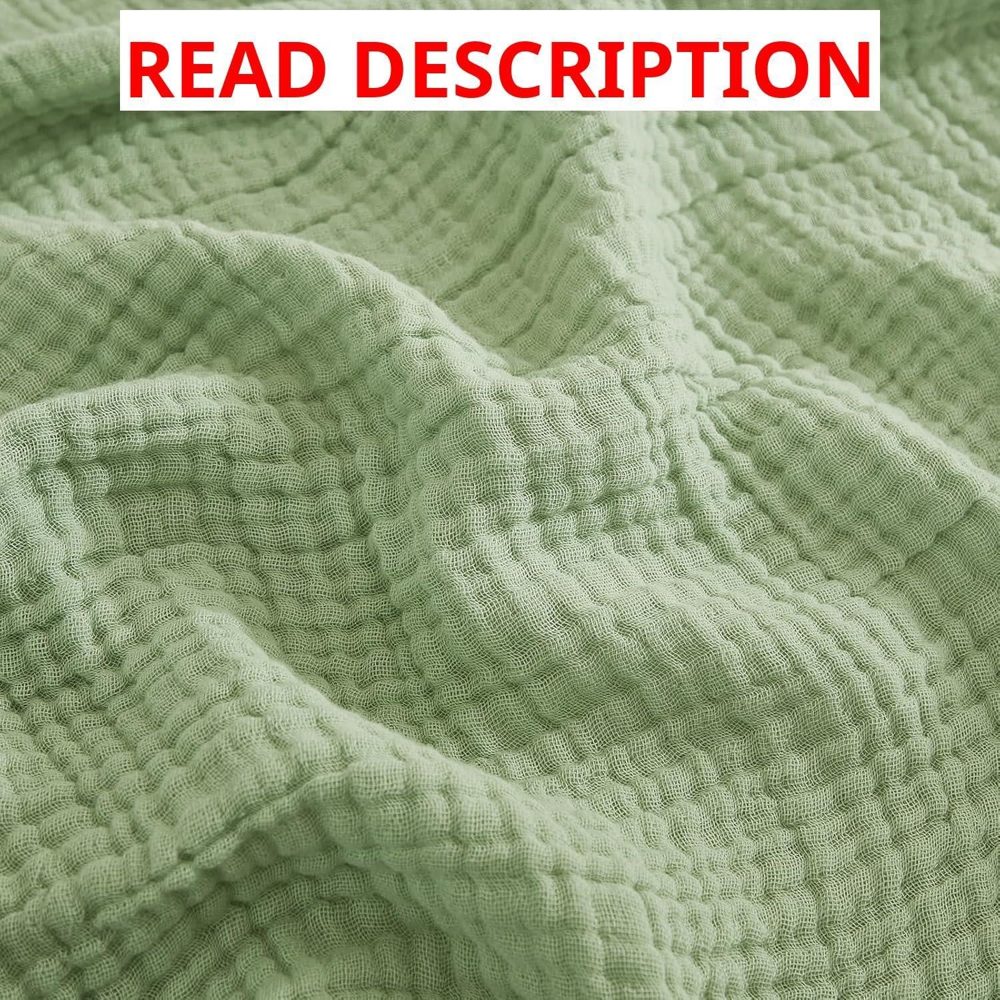 EMME Muslin Blanket Throw Sage Green 50" x 71"