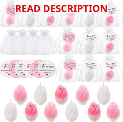 Demissle 12 Tulips Mini Candles for Guests