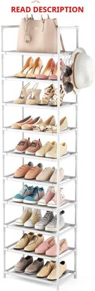 LANTEFUL 10-Tier Shoe Rack 20-25 Pairs White