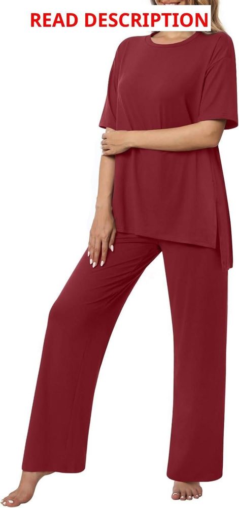 Netsmile Women Fall Pajamas 2pc Red Wine (XL)