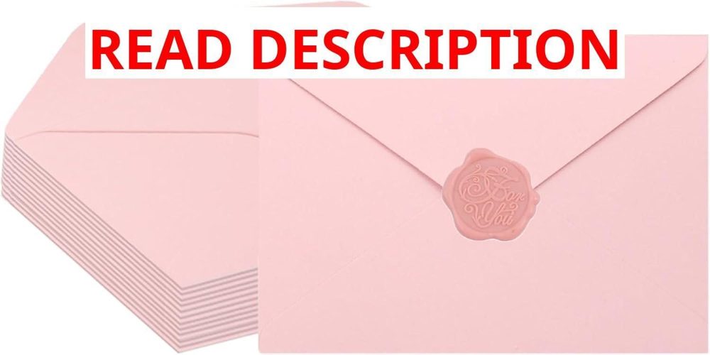 Pink Invitation Envelopes 4x6 with Wax Seal 20pcs