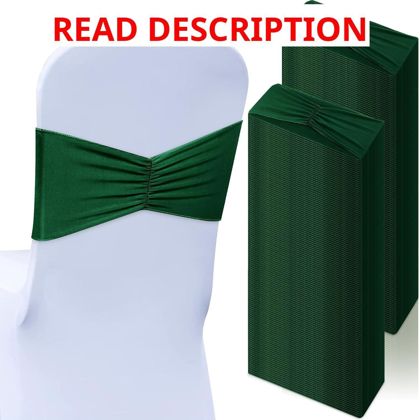 Moukeren 150 Pcs Spandex Chair Sashes Green