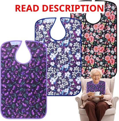 Adult Bibs - 2 Pc Washable Clothing Protector