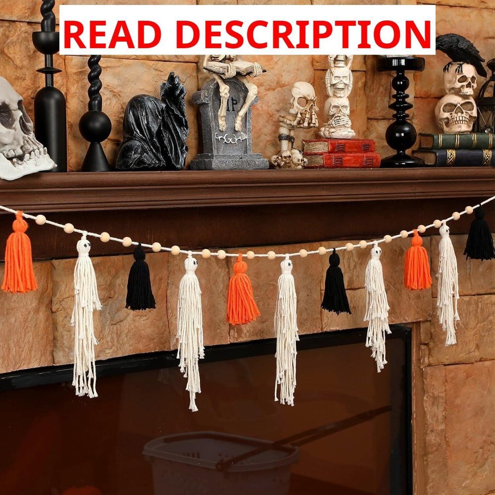 Janinka 4.92 ft Ghost Garland Tassel Banner