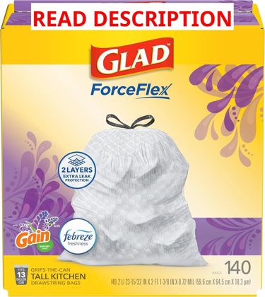 Glad ForceFlex Tall Trash Bags 13 gal 140 ct
