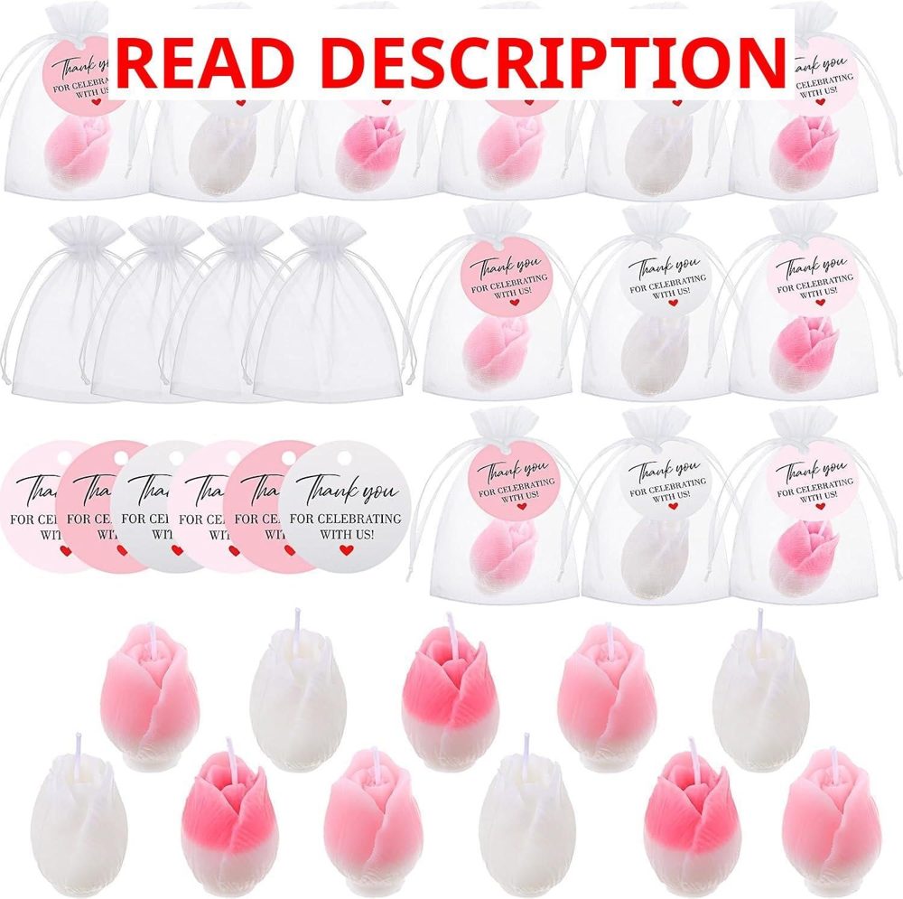 Demissle 12 Tulips Mini Candles for Guests