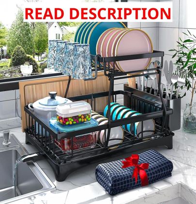 Godboat 2-Tier Dish Drying Rack with XLarge