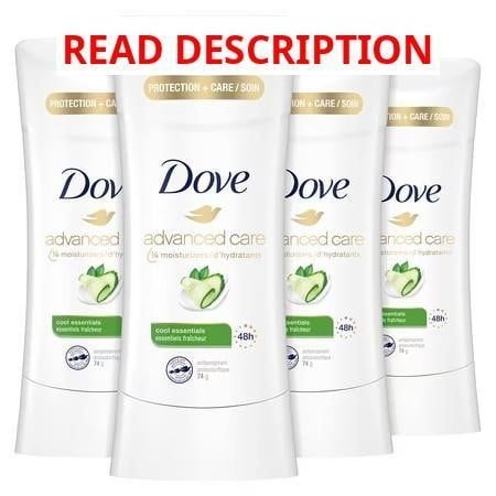 Dove Antiperspirant Cool Essentials 4 Ct