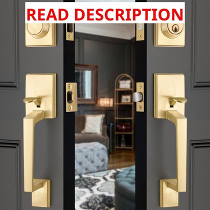 EHOMEWARE Front Door Handle Set - Satin Brass