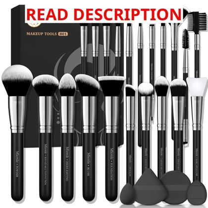 Mlemle 25 Pcs Makeup Kit: 21 Brushes 4 Sponges