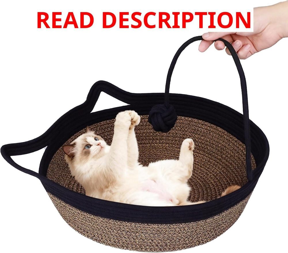 Large Cat Bed Cotton Rope Basket for Cats