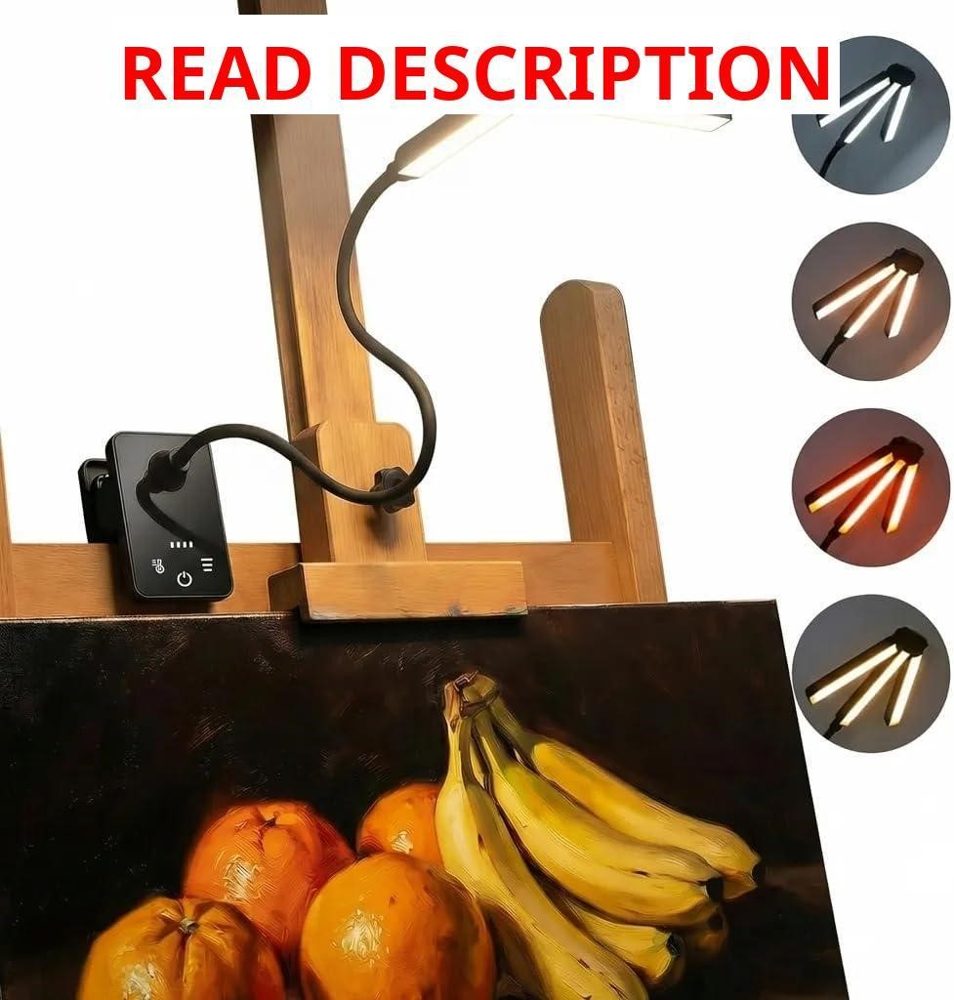 holoith 3-Head Clip-On LED Easel Lamp 300lm