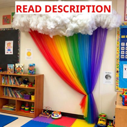 Threlaco 8Pcs 20x91 Rainbow Curtains