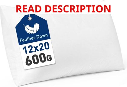 MIULEE Feather & Down 12x20 Pillow 2 Pack