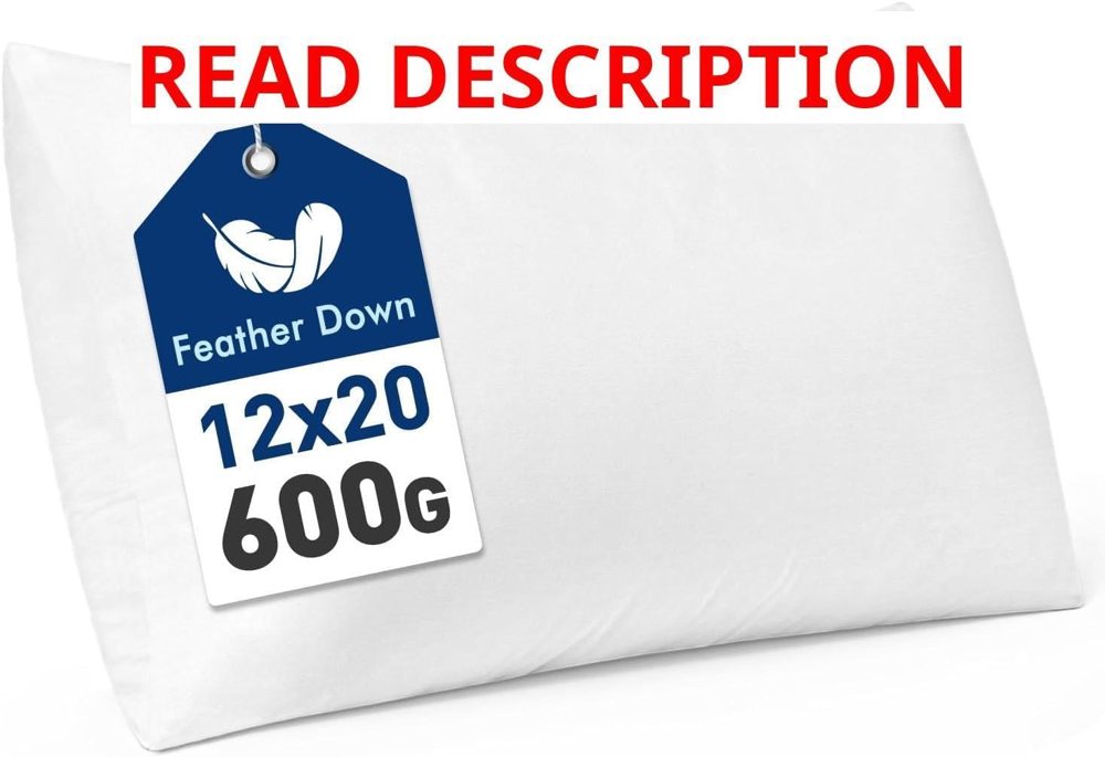 MIULEE Feather & Down 12x20 Pillow 2 Pack