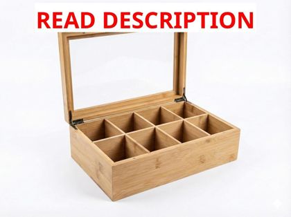 Acacia Wood Tea Bag Organizer - 8 Compartment