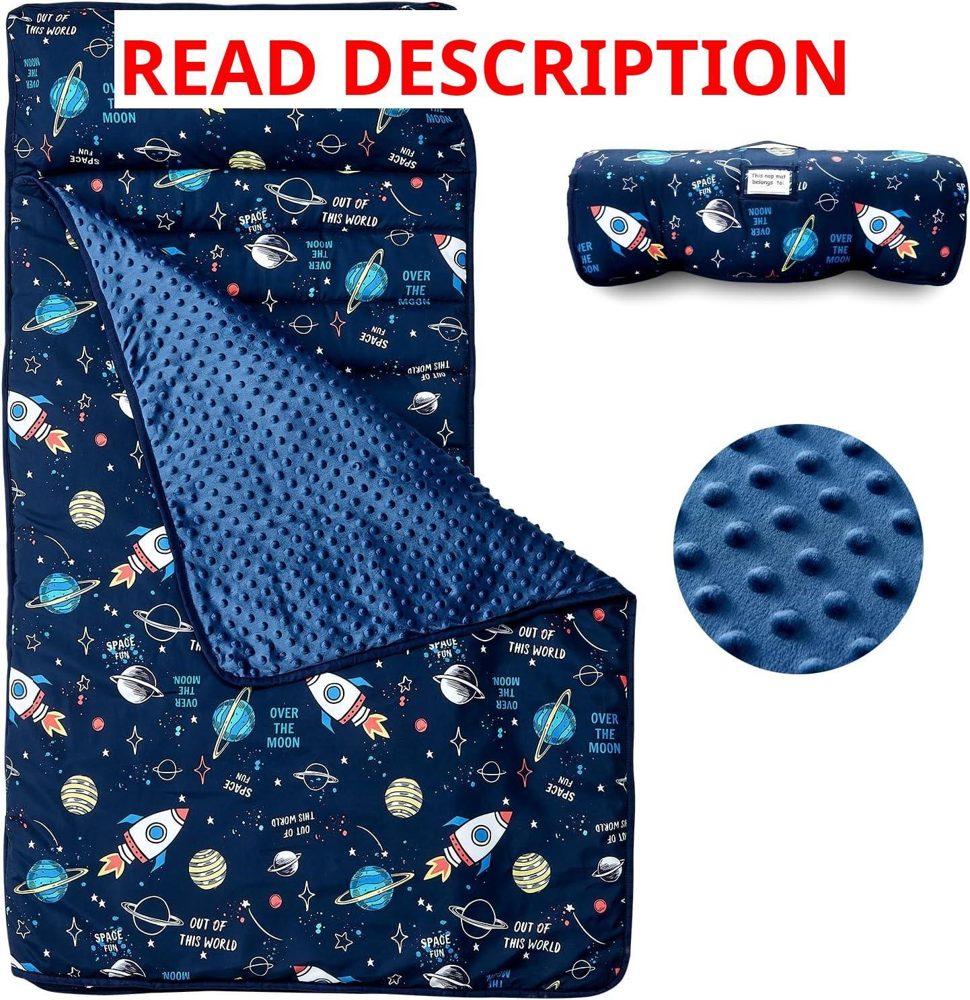 beeweed Toddler Nap Mat with Rollup Design