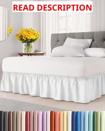 CGK Wrap Around Dust Ruffle Bed Skirt - Ice Blue