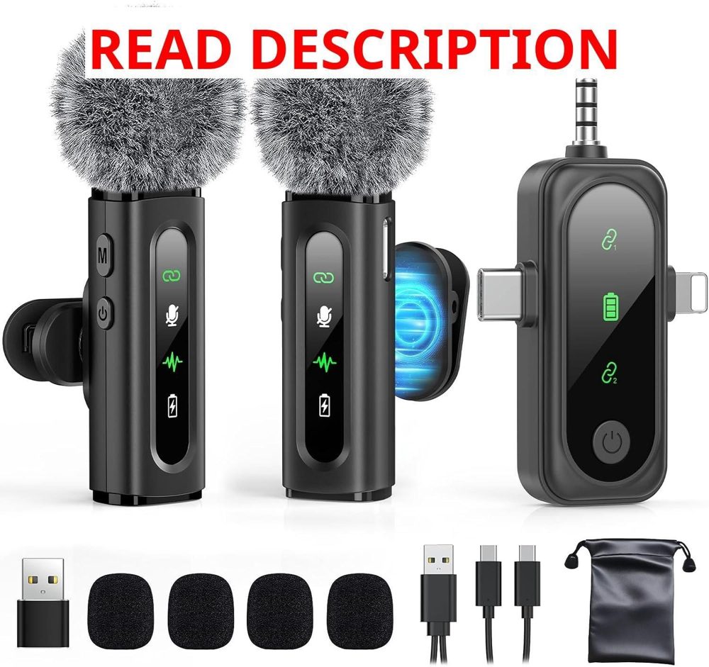 GoorDik Wireless Lavalier Mic 4-in-1 Clip-on