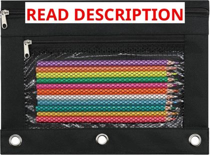 Pencil Pouch for 3 Ring Binder (Stain Black)