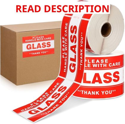 Marspark 500 Pcs Glass Stickers Label Roll Red