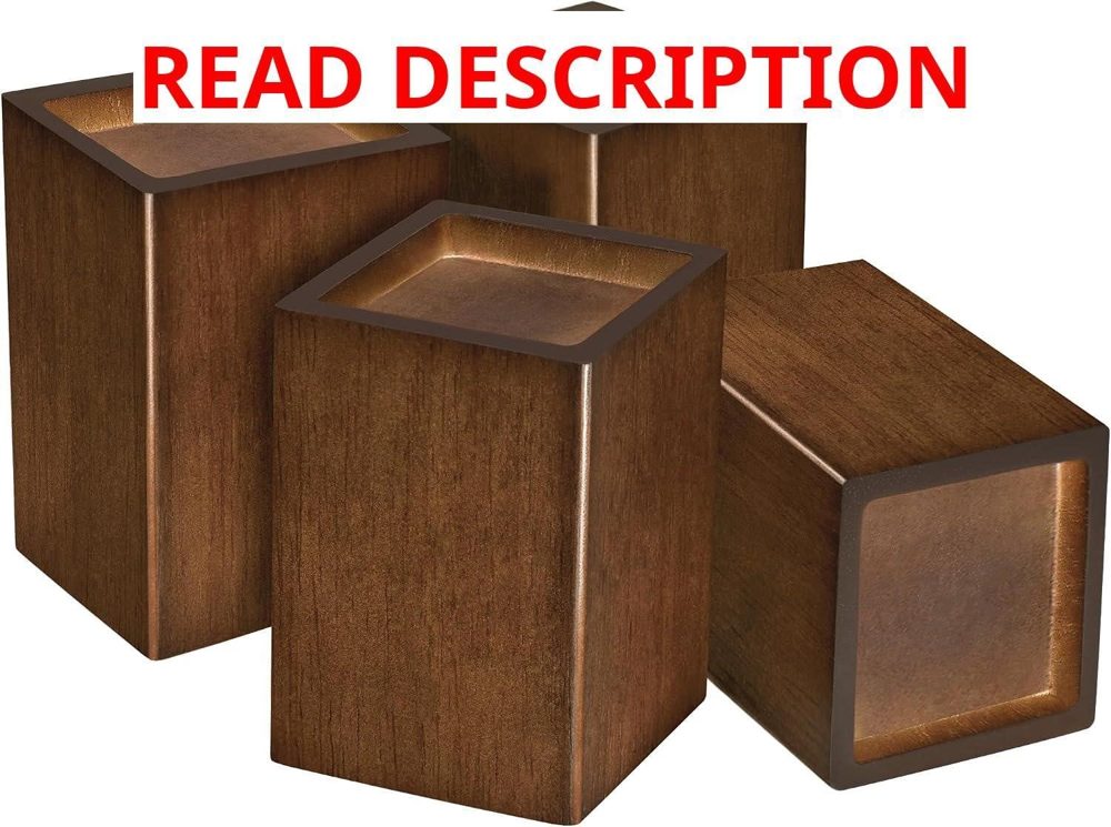 Wood Bed Risers (4 inch Square) - 4 Pack