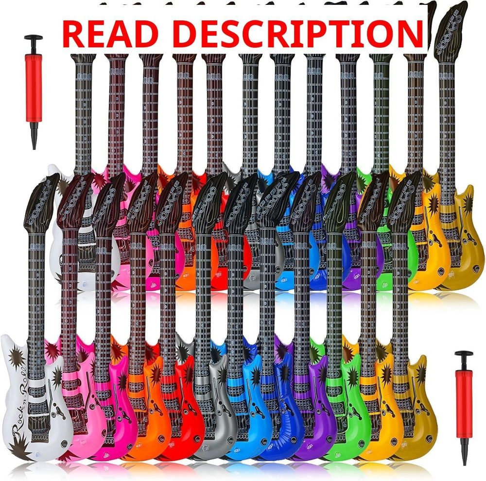 36 Pcs Inflatable Guitars Bulk for Parties 36"