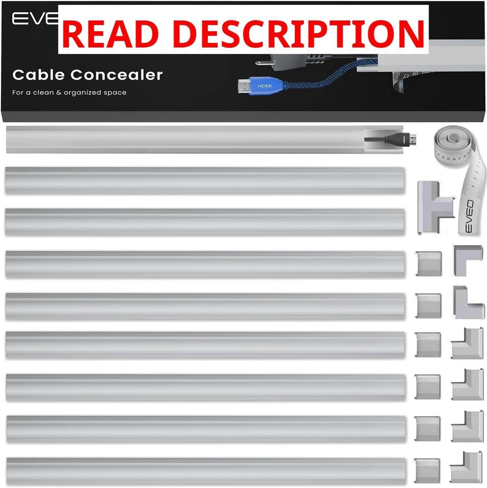 Cord Covers for Wires on Wall - Grey 150in