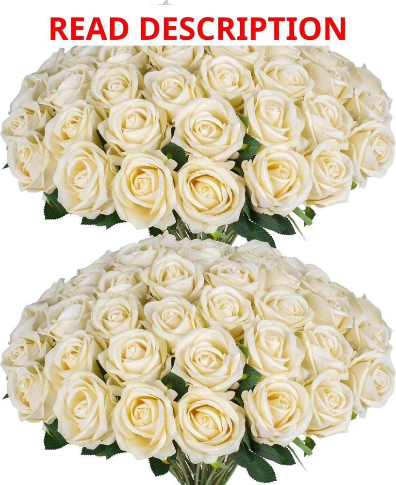 Champagne Roses Realistic Long Stem (50Pcs)