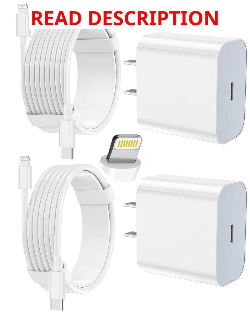 iPhone Fast Charge USB-C Charger + 6/10ft Cable