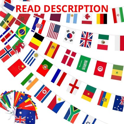 100 Countries Flag Banner 98FT Flags Bunting