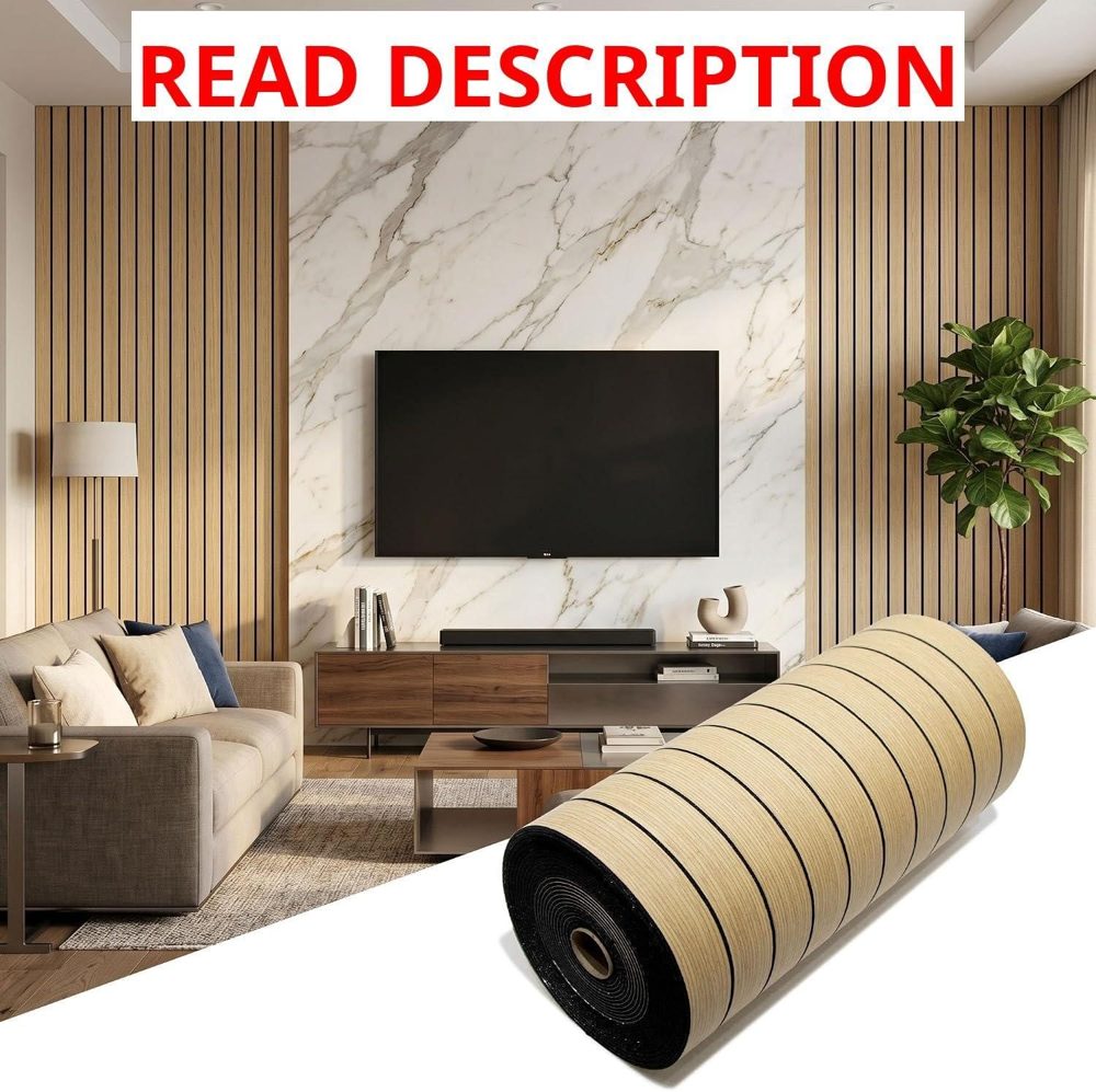 Peel & Stick Faux Wood Slat Panels 118" x 48"