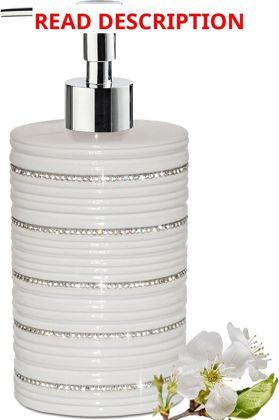 White Ceramic Soap Dispenser with Silver Pump