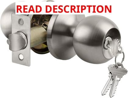 BESTTEN Keyed Entry Door Knob Satin Ni