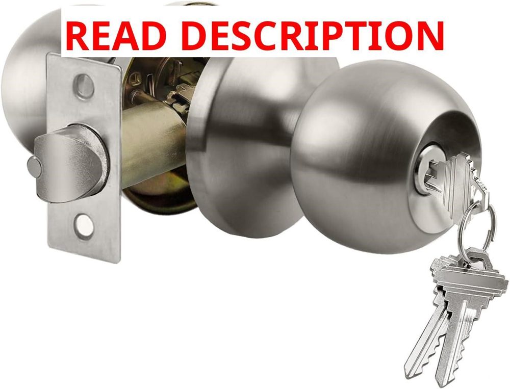 BESTTEN Keyed Entry Door Knob Satin Ni