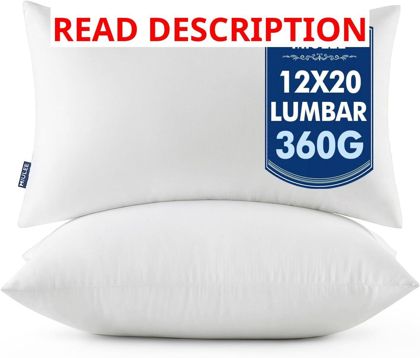 MIULEE 12x20 Throw Pillows Inserts 2 Pack
