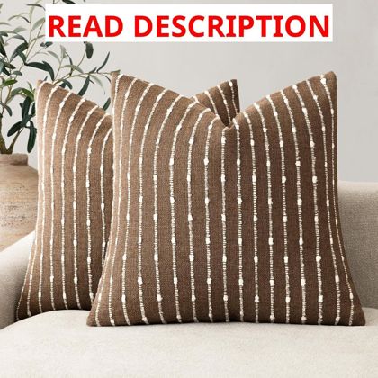 Foindtower Striped Boucle Throw Pillow Cover