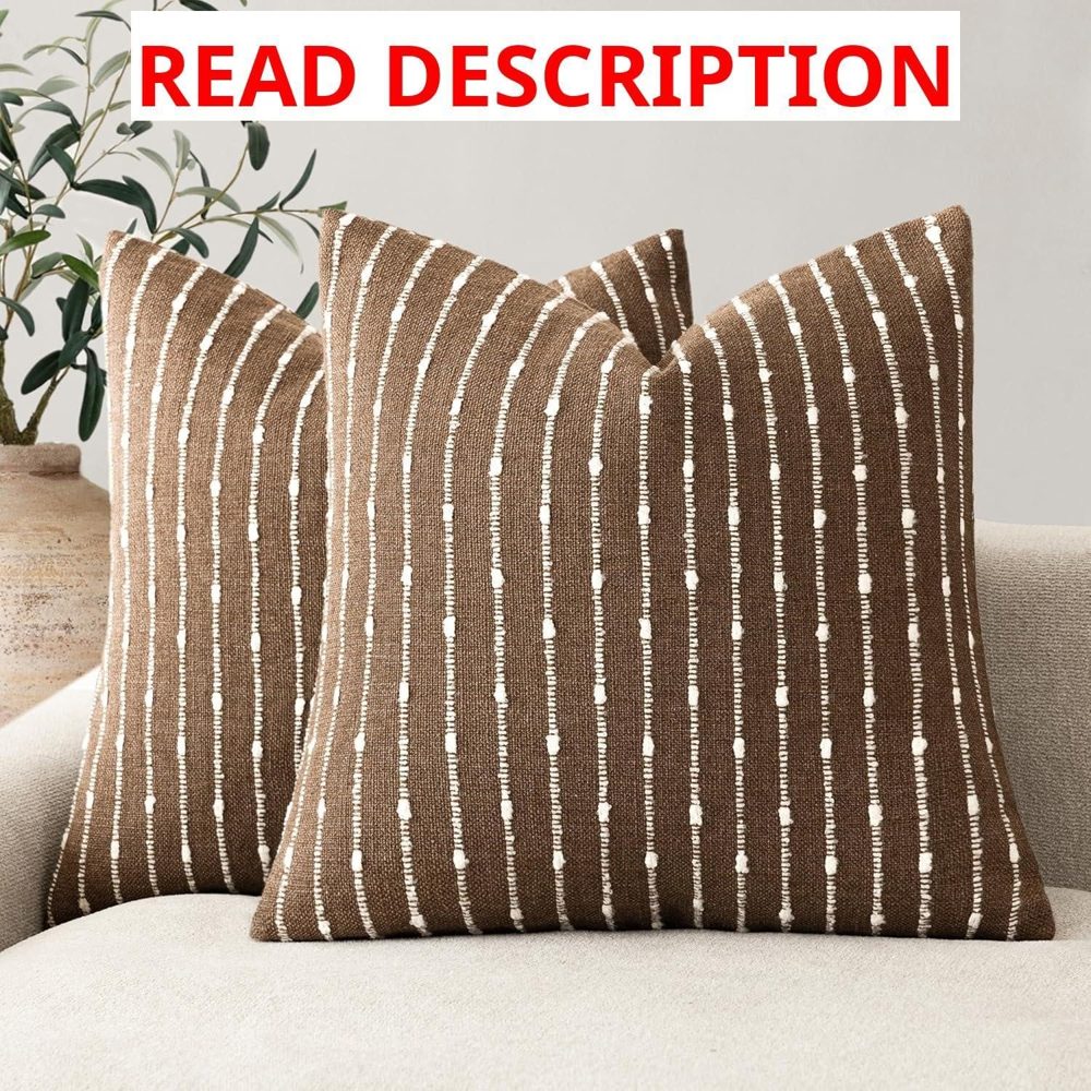Foindtower Striped Boucle Throw Pillow Cover
