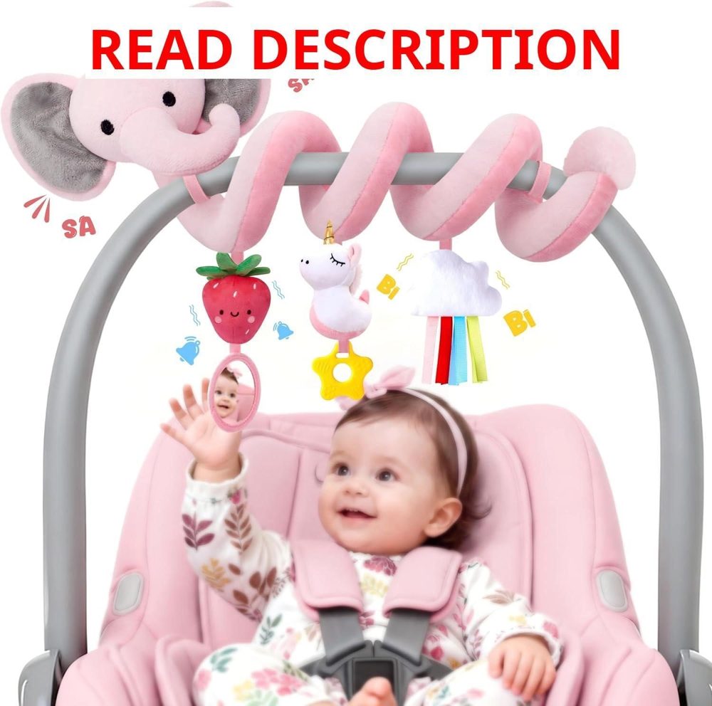 Spiral Car Seat Toys for Baby Girls 0-6 Months