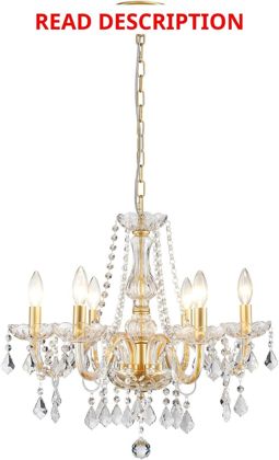K9 Crystal Chandelier 6 Lights Gold