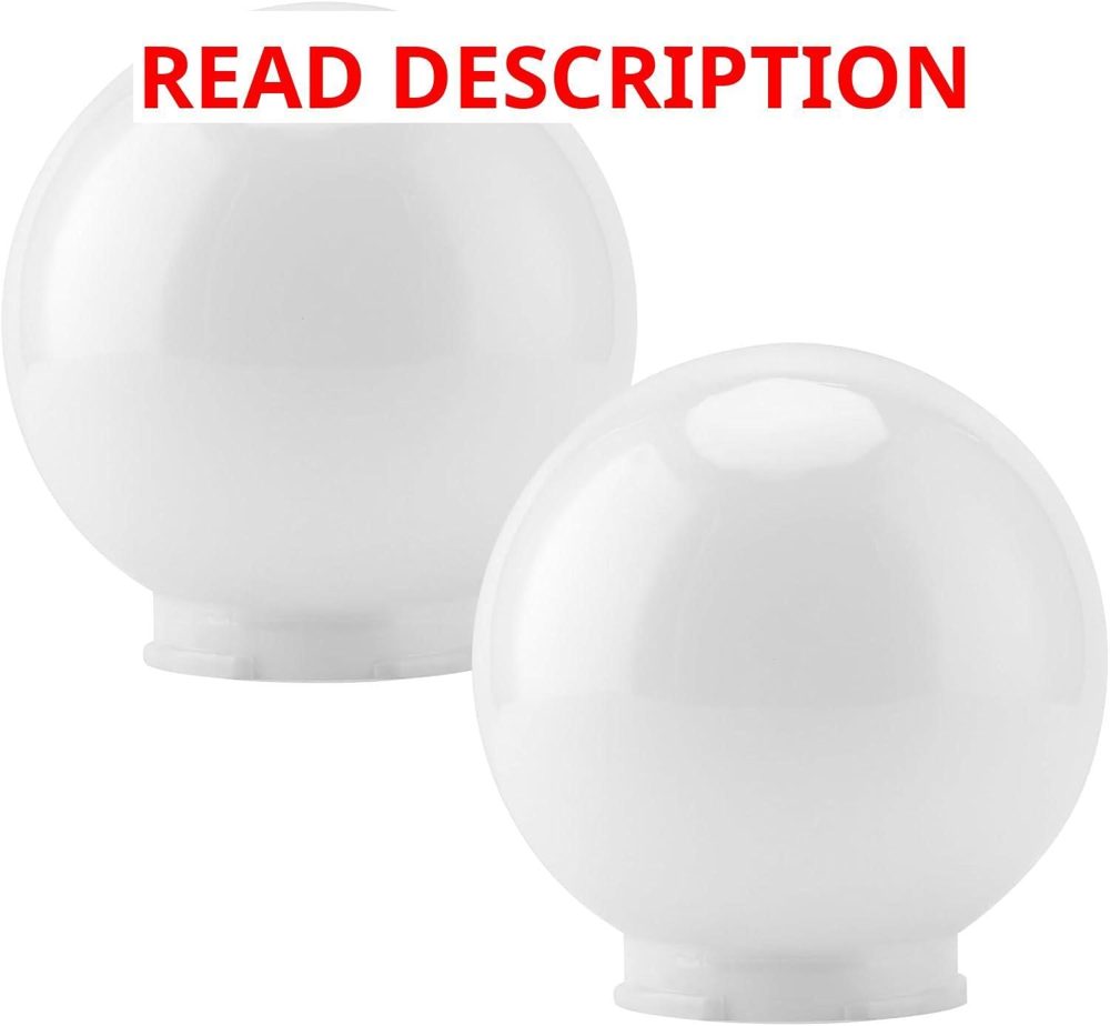 2 Pcs White Acrylic Replacement Globe 6x6x3 in