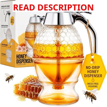 Hunnibi 8oz No Drip Honey Dispenser with Top